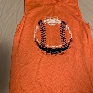 Orange baseball tank top
